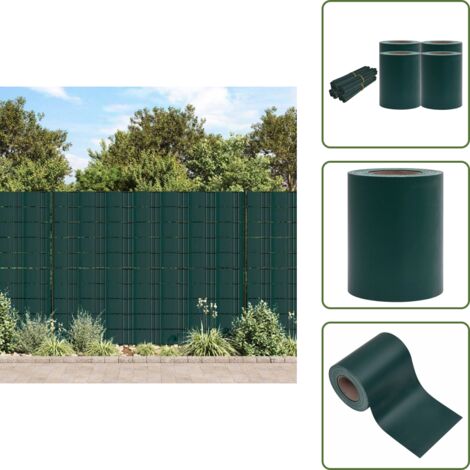 The Living Store Paneles de privacidad 4 uds PVC verde mate 35x0,19 m - Mampara de jardín