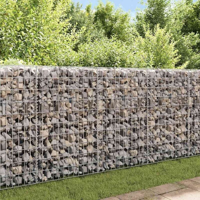 Panier de gabion Mur en gabion Clôture de gabion Acier galvanisé 120x30x50 cm 61024