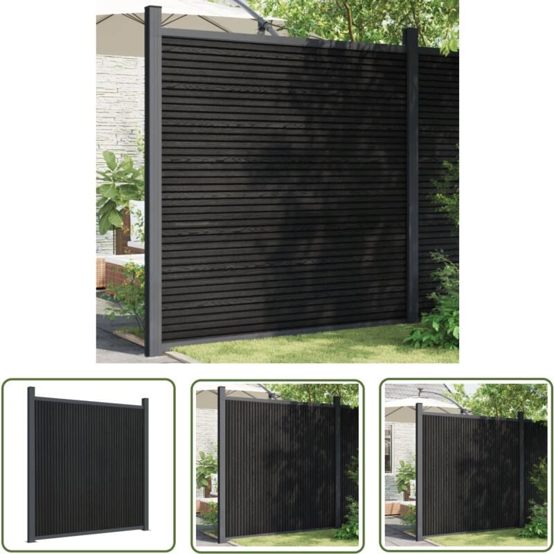 Panneau de clôture gris 173x186 cm wpc - Clôture Jardin - Clôture Résidentielle - Clôture Composite - Clôture Grise - Panneaux De Clôture - The