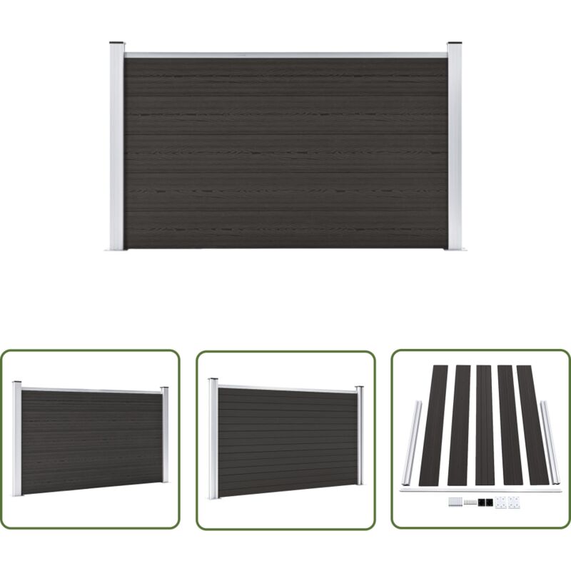 Panneau de clôture wpc 180x105 cm Noir - Clôture Jardin - Clôture Résidentielle - Clôture Composite - Clôture Noire - Barrière Jardin - The Living