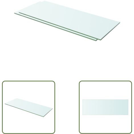 The Living Store Panneaux d'étagère 2 pcs Verre Transparent 60x20 cm - Etagere Murale - Étagère Transparente - Étagère Verre Trempé - Décoration Murale - Rangement Mural