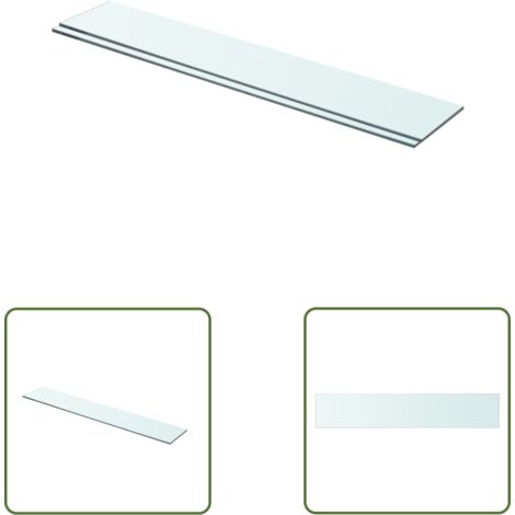 The Living Store Panneaux d'étagère 2 pcs Verre Transparent 70x12 cm - Etagere Murale - Étagère Verre - Étagère Transparente - Décoration Murale - Rangement Mural