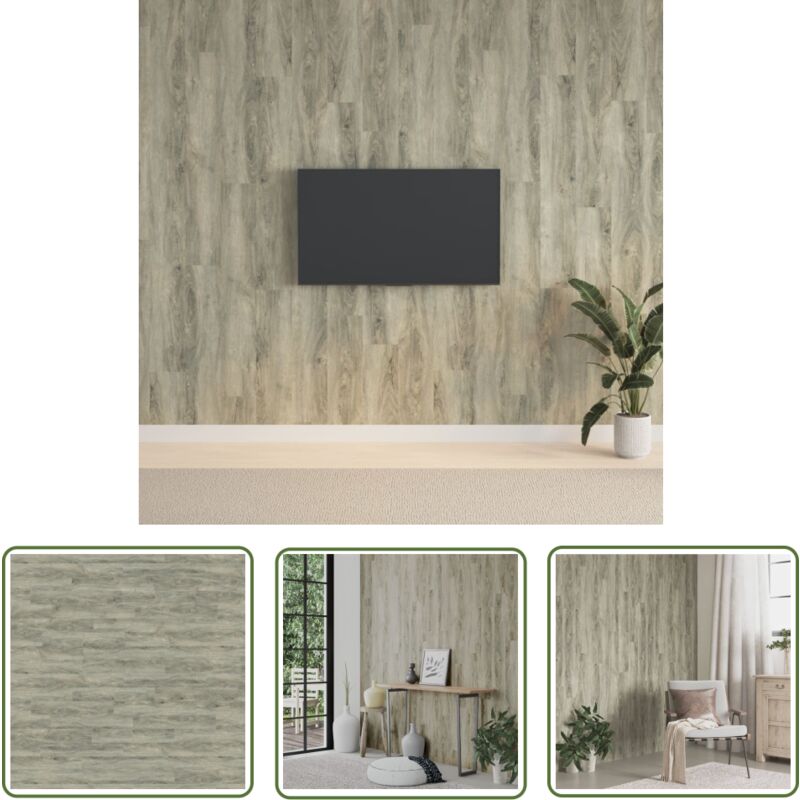 Panneaux muraux Aspect bois Gris pvc 2,06 m² - Panneau Mural - Revêtement Mural - Décorations Murales - Lambris Pvc - Décoration Intérieure - The