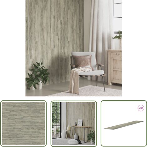 The Living Store Panneaux muraux Aspect bois Gris PVC 4,12 m² - Panneau Mural - Papier Peint Effet Bois - Décoration Murale - Revêtement Mural - Mur Design