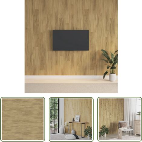 The Living Store Panneaux muraux Aspect bois Marron PVC 2,06 m² - Panneau Mural - Revêtement Mural - Décorations Murales - Parquet Imitation Bois - Lambris Pvc