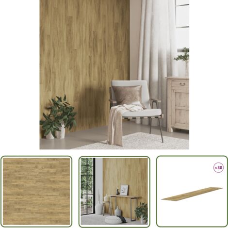The Living Store Panneaux muraux Aspect bois Marron PVC 4,12 m² - Panneau Mural - Papier Peint Effet Bois - Revêtement Mural - Décoration Murale - Mur Habillé