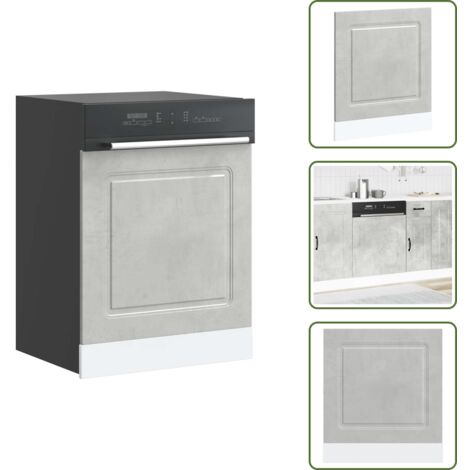 The Living Store Pannello Lavastoviglie Kalmar Grigio Cemento 60x1,5x67 cm - Pannello lavastoviglie