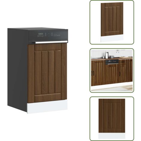 The Living Store Pannello Lavastoviglie Lucca Rovere Marrone Legno Multistrato - Pannello lavastoviglie