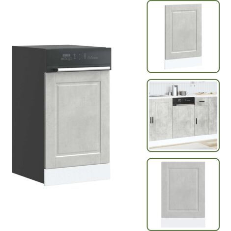 The Living Store Pannello Lavastoviglie Porto Grigio Cemento 45x1,5x67 cm - Pannello lavastoviglie