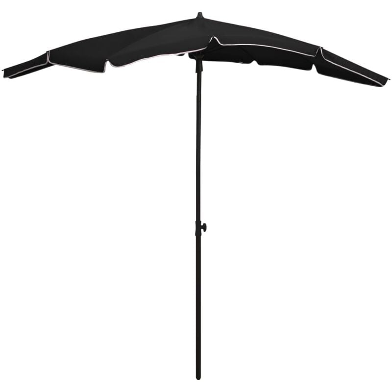 The Living Store - Parasol de jardin avec mât 200x130 cm Noir Noir