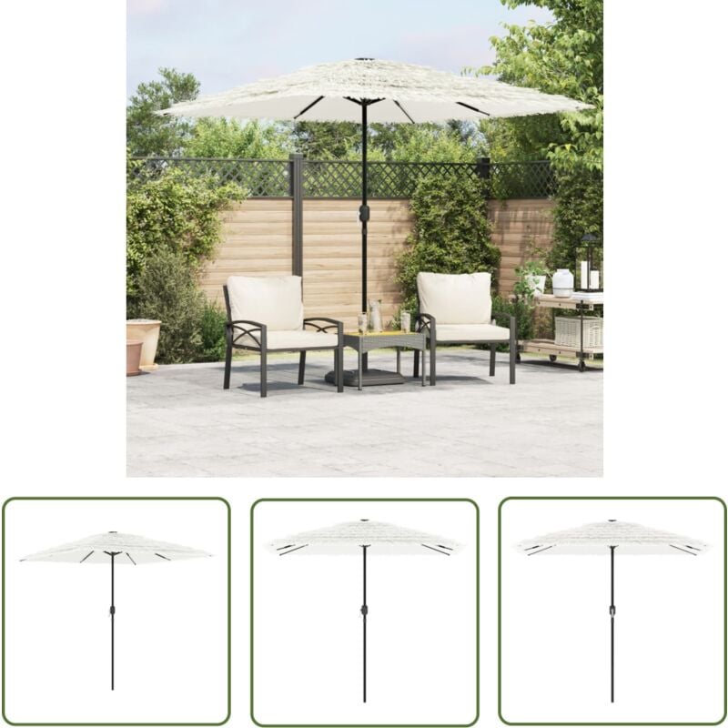 The Living Store - Parasol de jardin avec mât en acier blanc 248x248x248 cm - Parasol De Jardin - Parasol Extérieur - Parasol Rectangulaire - Parasol