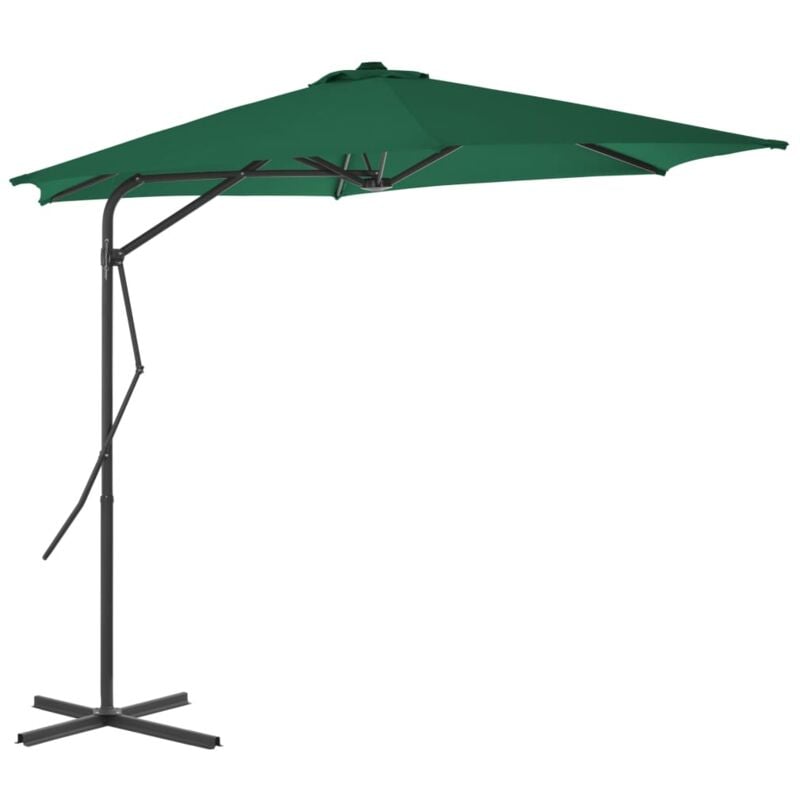 The Living Store - Parasol d'extérieur avec mât en acier 300 cm Vert Vert