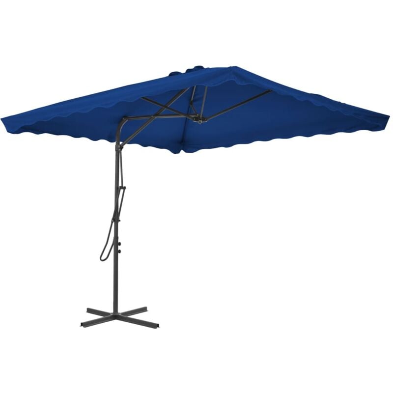 Parasol d'extérieur avec mât en acier Bleu 250x250x230 cm The Living Store Bleu