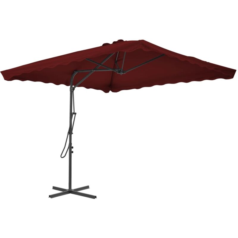 Parasol d'extérieur avec mât en acier Bordeaux 250x250x230 cm The Living Store Rouge