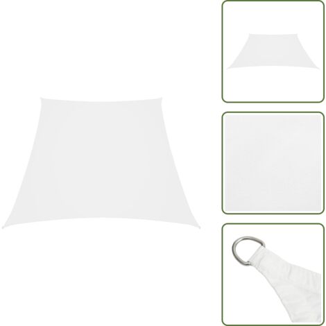 The Living Store Parasole a Vela in Tela Oxford a Trapezio 2/4x3 m Bianco - Parasole in tela