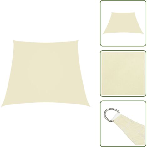 The Living Store Parasole a Vela in Tela Oxford a Trapezio 2/4x3 m Crema - Parasole in tela