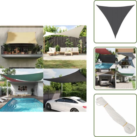 The Living Store Parasole a Vela Oxford Triangolare 4,5x4,5x4,5 m Antracite - Tenda parasole