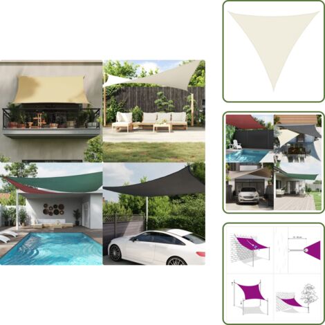 The Living Store Parasole a Vela Oxford Triangolare 4,5x4,5x4,5 m Crema - Tenda parasole