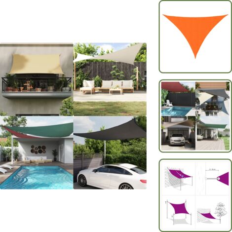 The Living Store Parasole a Vela Oxford Triangolare 4x5x6,4 m Arancione - Tenda parasole