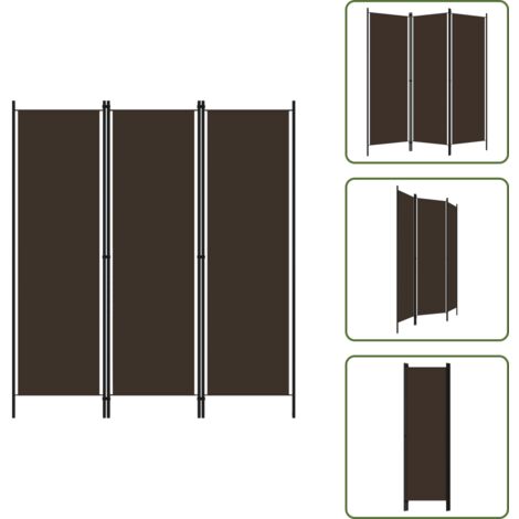 The Living Store Paravento 3 Pannelli Marrone 150x180 cm - Divisorio
