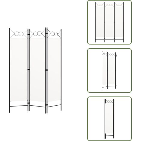 The Living Store Paravento a 3 Pannelli Bianco 120x180 cm - Schermo per privacy