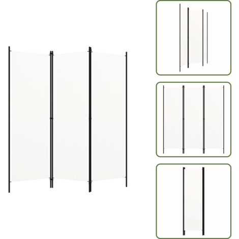 The Living Store Paravento a 3 Pannelli Bianco 150x180 cm - Schermo per privacy