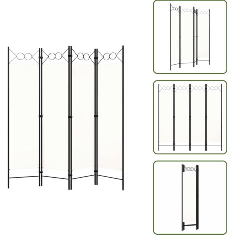 The Living Store Paravento a 4 Pannelli Bianco 160x180 cm - Schermo per privacy