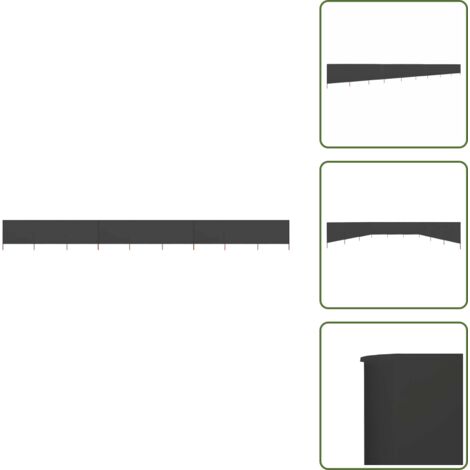The Living Store Paravento a 9 Pannelli in Tessuto 1200x160 cm Antracite - Paravento in tessuto