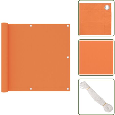 The Living Store Paravento Balcone Arancione 90x400 cm Tessuto Oxford - Paravento da terrazzo