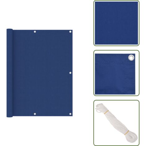 The Living Store Paravento Balcone Blu 120x400 cm Tessuto Oxford - Paravento da terrazzo
