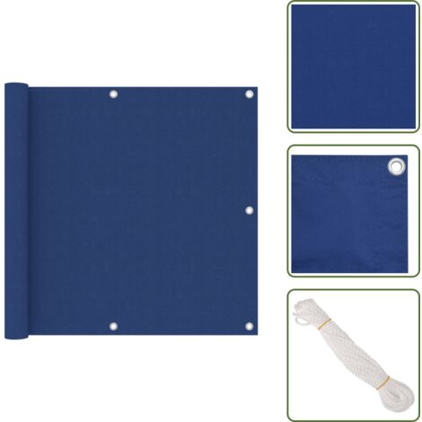 The Living Store Paravento Balcone Blu 90x400 cm in Tessuto Oxford - Paravento impermeabile