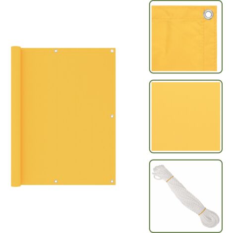 The Living Store Paravento Balcone Giallo 120x300 cm in Tessuto Oxford - Paravento da terrazzo
