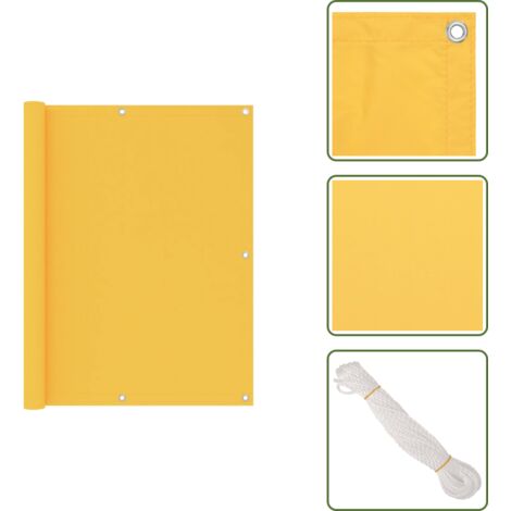 The Living Store Paravento Balcone Giallo 120x600 cm Tessuto Oxford - Paravento impermeabile