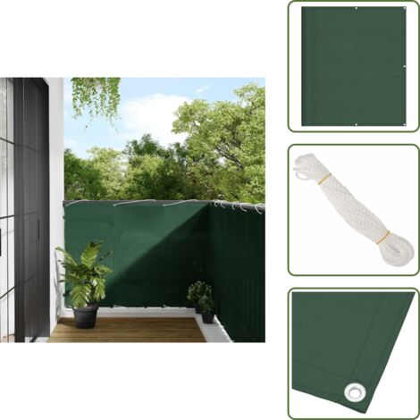 The Living Store Paravento Balcone Verde Scuro 120x800 cm 100% Poliestere Oxford - Protezione privacy