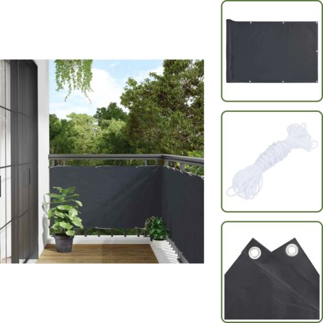The Living Store Paravento da Balcone Antracite 500x90 cm in PVC - Schermo per privacy