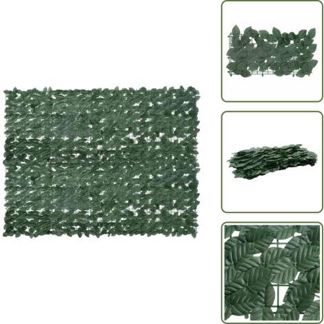 The Living Store Paravento da Balcone con Foglie Verde Scuro 200x150 cm - Privacy balcone