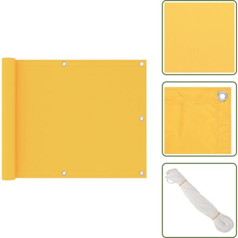 The Living Store Paravento da Balcone Giallo 75x300 cm in Tessuto Oxford - Paravento impermeabile