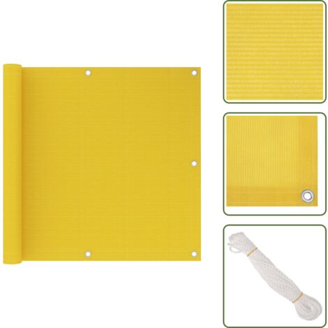 The Living Store Paravento da Balcone Giallo 90x600 cm in HDPE - Schermo da balcone