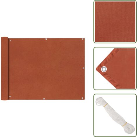 The Living Store Paravento da Balcone in Tessuto Oxford 90x400 cm Terracotta - Paravento impermeabile