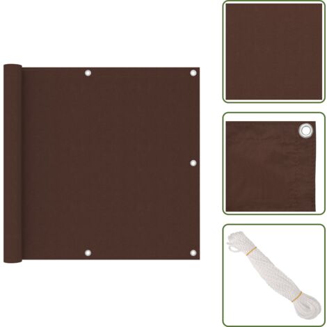 The Living Store Paravento da Balcone Marrone 90x600 cm in Tessuto Oxford - Paravento da terrazzo