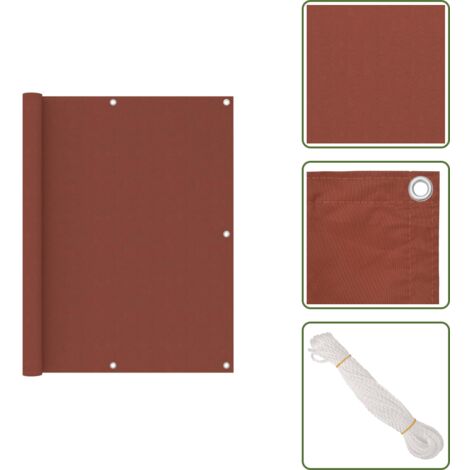 The Living Store Paravento da Balcone Terracotta 120x600 cm Tessuto Oxford - Paravento impermeabile