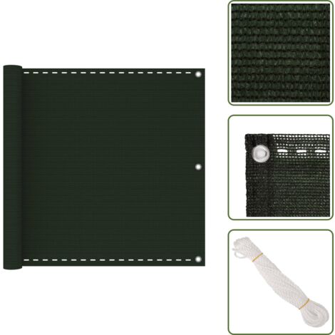 The Living Store Paravento da Balcone Verde Scuro 90x400 cm in HDPE - Tenda in HDPE