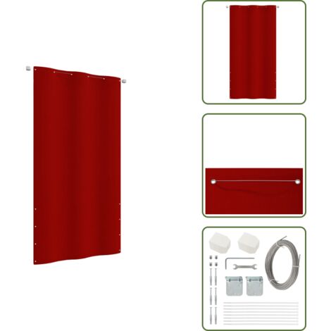 The Living Store Paravento per Balcone Rosso 120x240 cm in Tessuto Oxford - Protezione privacy