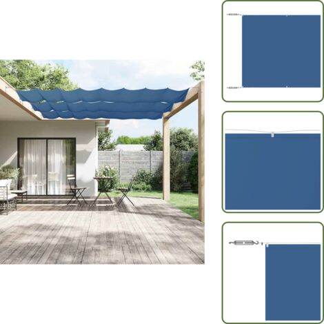 The Living Store Paravento Verticale Blu 140x1000 cm in Tessuto Oxford - Protezione dal vento