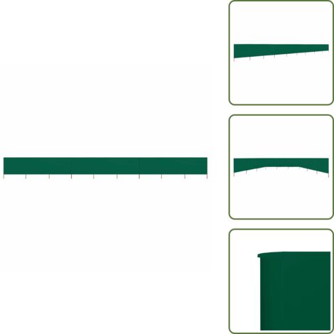 The Living Store Paravientos de 9 paneles tela verde 1200x120 cm - Paravientos plegables