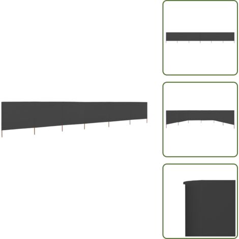 The Living Store Paravientos de playa de 6 paneles de tela 800x80 cm gris - Paravientos plegables
