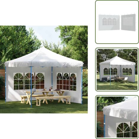 The Living Store Paredes laterales de carpa de fiesta con ventana 2uds PE blanco - Pared de carpa