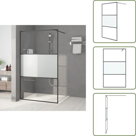 The Living Store Parete Doccia Walk in 115x195 cm Vetro Semi Smerigliato ESG - Parete doccia in vetro