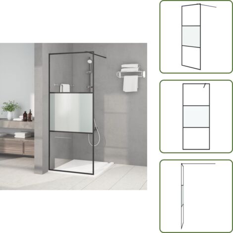 The Living Store Parete Doccia Walk in 80x195 cm Vetro Semi Smerigliato ESG - Parete doccia in vetro