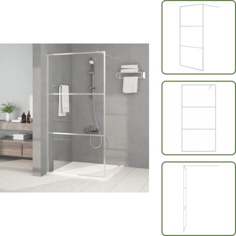 The Living Store Parete Doccia Walk in Argento 100x195 cm Vetro Trasparente ESG - Parete doccia in vetro